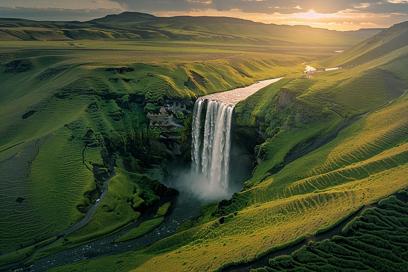 Skógafoss waterfall in South Iceland