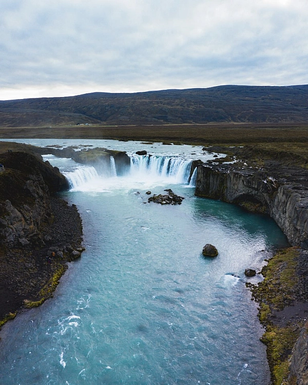 Goðafoss waterfall in North Iceland.