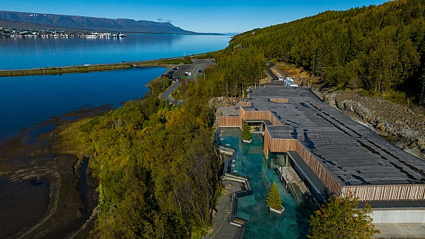 Forest Lagoon Geothermal Bath in North of Iceland