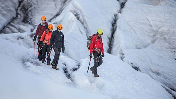 Glacier hike on Sólheimajökull glacier in South Iceland