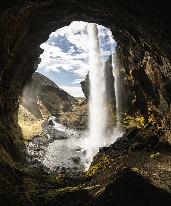 Kvernufoss waterfall in South Iceland.