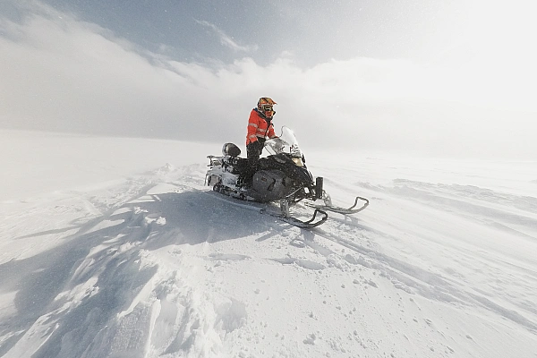 Snowmobile tour in Iceland.